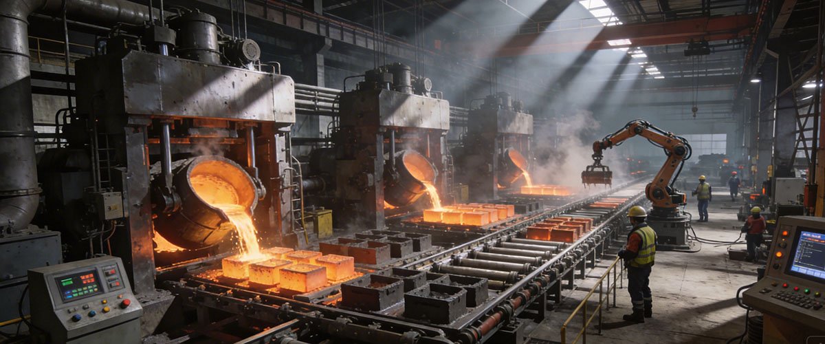 No-bake and green sand foundry production line — sand casting methods comparison at Matson